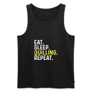 Eat Sleep Quilling Repeat - Men's Premium Organic Tank Top - black - Front - Michal (187cm)