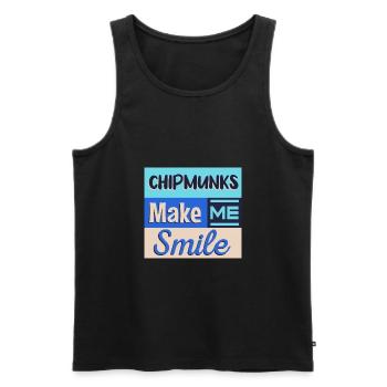 Chipmunks Smile Cute Forest Animal Nature - Men's Premium Organic Tank Top - black - Front - AI Model Male 178 light (178cm)