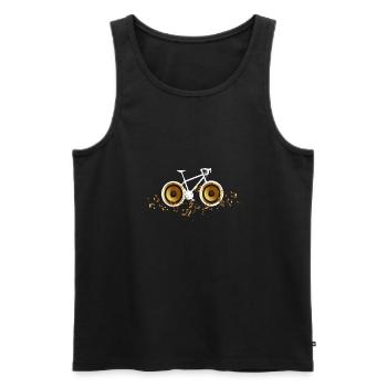vélo son cyclisme est musique chaîne de vélo - Débardeur bio Premium Homme - noir - Devant - AI Model Male 178 light (178cm)