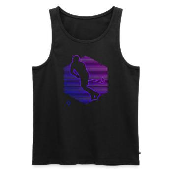 Floorball Salibandy Innebandy Unihockeyspielen - Männer Premium Bio Tank Top - Schwarz - Vorne - AI Model Male 178 light (178cm)
