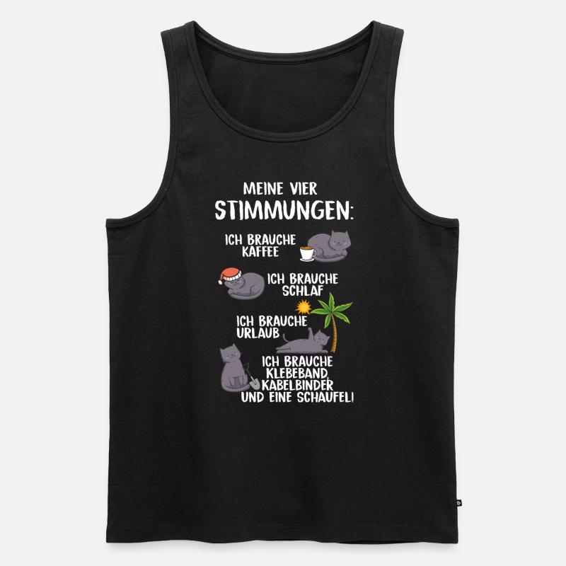 Meine Vier Stimmungen - Männer Premium Bio Tank Top - Schwarz