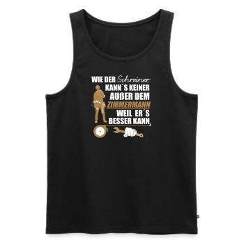 Zimmermann / Zimmerer, Zimmerleute, Zimmerei - Männer Premium Bio Tank Top - Schwarz - Vorne - AI Model Male 178 light (178cm)