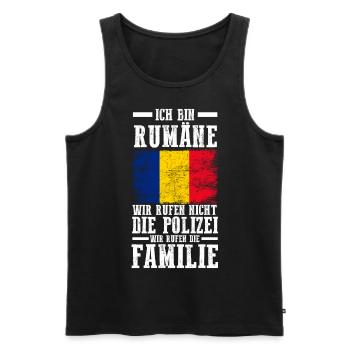 Rumänien Rumäne Rumänisches - Männer Premium Bio Tank Top - Schwarz - Vorne - Michal (187cm)