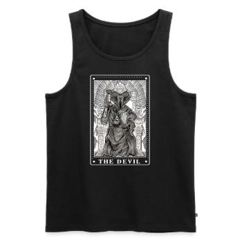 Gothic - The Devil - Tarot Card Design - Men's Premium Organic Tank Top - black - Front - AI Model Male 178 light (178cm)