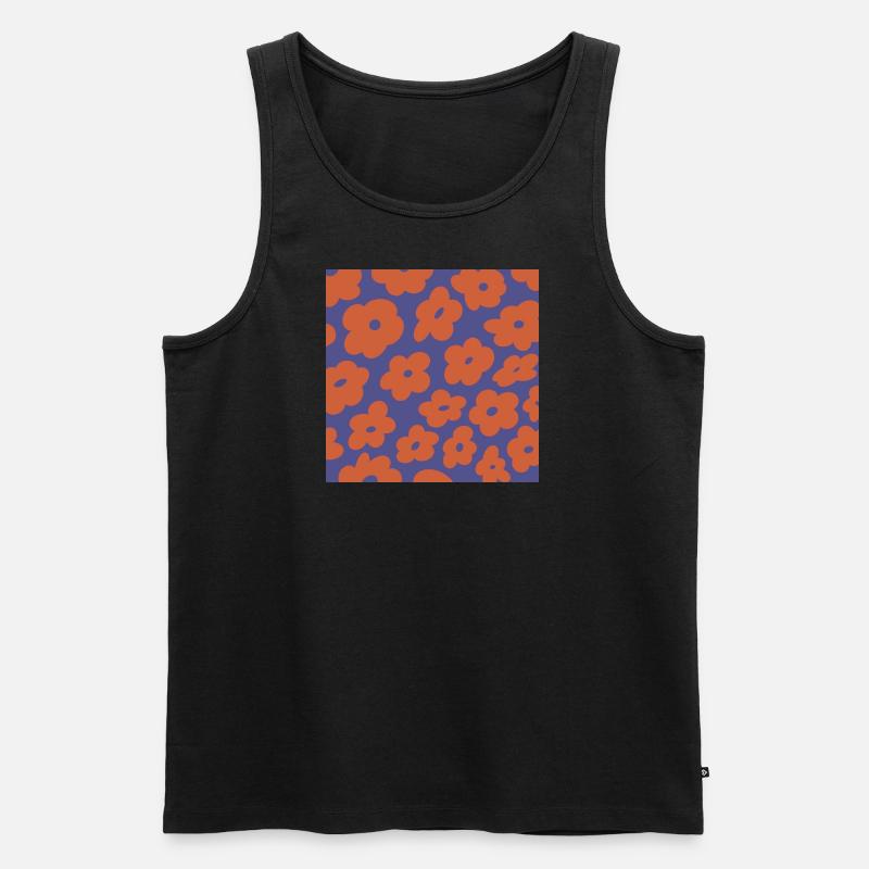 Flowers in a square - Männer Premium Bio Tank Top - Schwarz