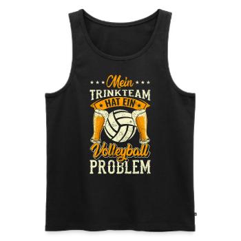 Beachvolleyball Volleyball Trinkteam - Männer Premium Bio Tank Top - Schwarz - Vorne - Michal (187cm)