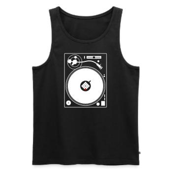 PLATTENSPIELER VINYL DJ TURNTABLE - Männer Premium Bio Tank Top - Schwarz - Vorne - AI Model Male 178 light (178cm)