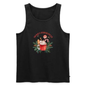 Tasse Christmas Hot Chocolate - Männer Premium Bio Tank Top - Schwarz - Vorne - Michal (187cm)