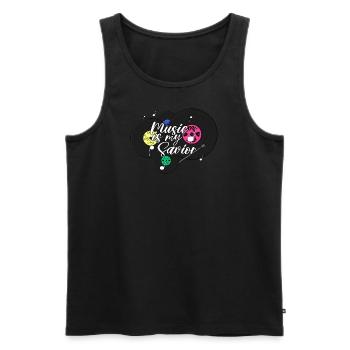 Music is my Savior - Alternatives Farbschema - Männer Premium Bio Tank Top - Schwarz - Vorne - AI Model Male 178 light (178cm)