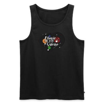 Music is my Savior - Männer Premium Bio Tank Top - Schwarz - Vorne - AI Model Male 178 light (178cm)