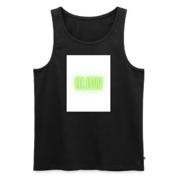 GLOW! - Männer Premium Bio Tank Top - Schwarz - Vorne - Michal (187cm)
