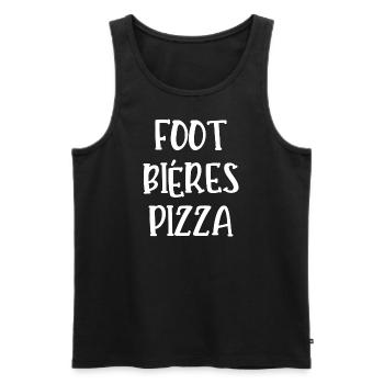 foot bières pizza - Débardeur bio Premium Homme - noir - Devant - Michal (187cm)