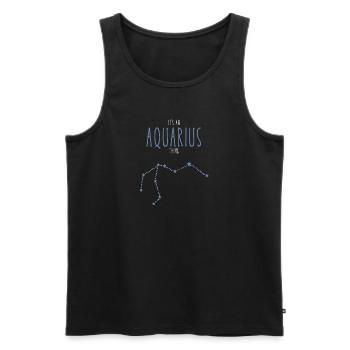 Aquarius Sternzeichen - Männer Premium Bio Tank Top - Schwarz - Vorne - AI Model Male 178 light (178cm)