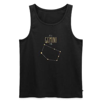 Gemini Sternzeichen - Männer Premium Bio Tank Top - Schwarz - Vorne - Michal (187cm)