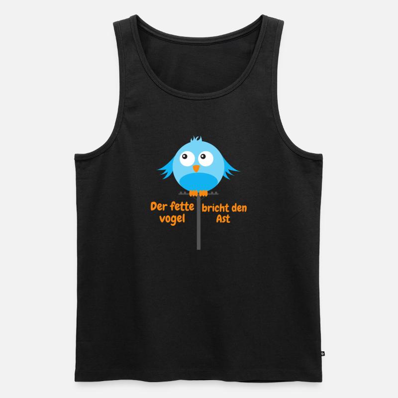 Dicker Vogel breiter Vogel Geschenkidee - Männer Premium Bio Tank Top - Schwarz