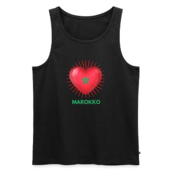 Coupe du Monde au Qatar J’aime le Maroc Marchandises - Débardeur bio Premium Homme - noir - Devant - Michal (187cm)