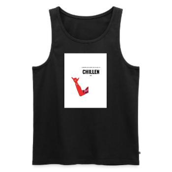 Wusste garnicht das du so am chillen bist - Männer Premium Bio Tank Top - Schwarz - Vorne - Michal (187cm)