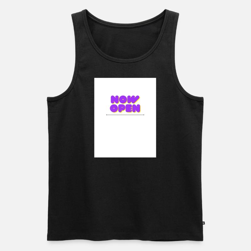 Now Open! - Männer Premium Bio Tank Top - Schwarz