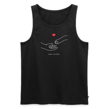 Dog Friend Dog Lovers Dog Love Paw Heart - Men's Premium Organic Tank Top - black - Front - Michal (187cm)