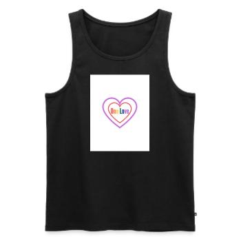 One Love - Männer Premium Bio Tank Top - Schwarz - Vorne - Michal (187cm)