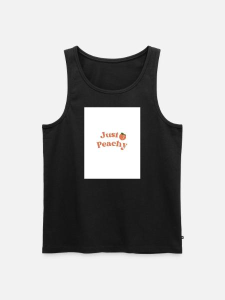 Pfirsich - Männer Premium Bio Tank Top - Schwarz