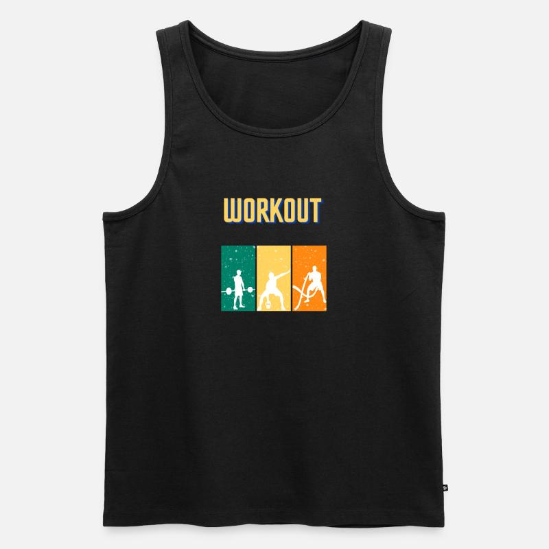 Workout - Männer Premium Bio Tank Top - Schwarz