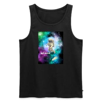 Astronaut Streetwear T Shirt - Männer Premium Bio Tank Top - Schwarz - Vorne - AI Model Male 178 light (178cm)
