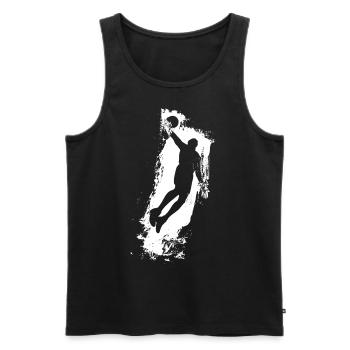 Basketball Air Man Blanc - Débardeur bio Premium Homme - noir - Devant - AI Model Male 178 light (178cm)