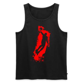 Basketball Air Man Rouge - Débardeur bio Premium Homme - noir - Devant - AI Model Male 178 light (178cm)