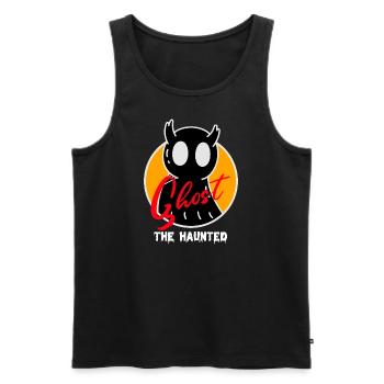 The Haunted Ghost Cool Cartoon - Männer Premium Bio Tank Top - Schwarz - Vorne - AI Model Male 178 light (178cm)