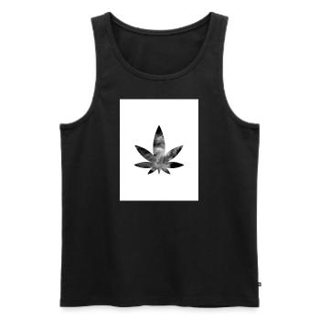Hanf-Blatt - Männer Premium Bio Tank Top - Schwarz - Vorne - AI Model Male 178 light (178cm)