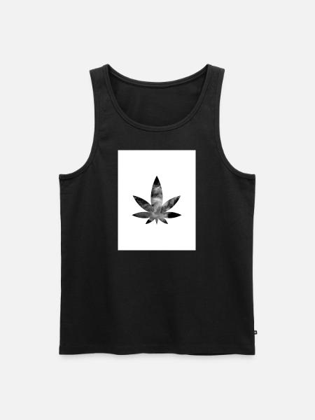 Hanf-Blatt - Männer Premium Bio Tank Top - Schwarz