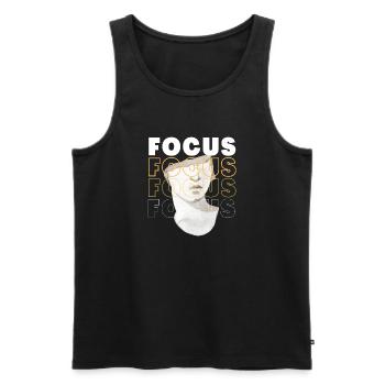 Stay focused - Men's Premium Organic Tank Top - black - Front - AI Model Male 178 light (178cm)