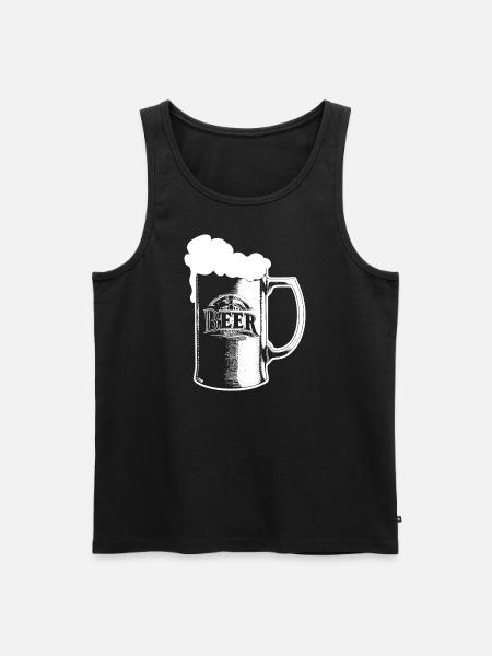 Voller Bierkrug mit Schaum - Männer Premium Bio Tank Top - Schwarz