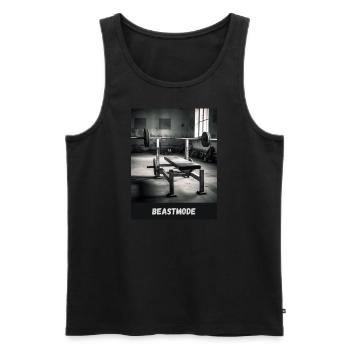 bench press Fitness Bodybuilding Gymwear Style - Männer Premium Bio Tank Top - Schwarz - Vorne - AI Model Male 178 light (178cm)