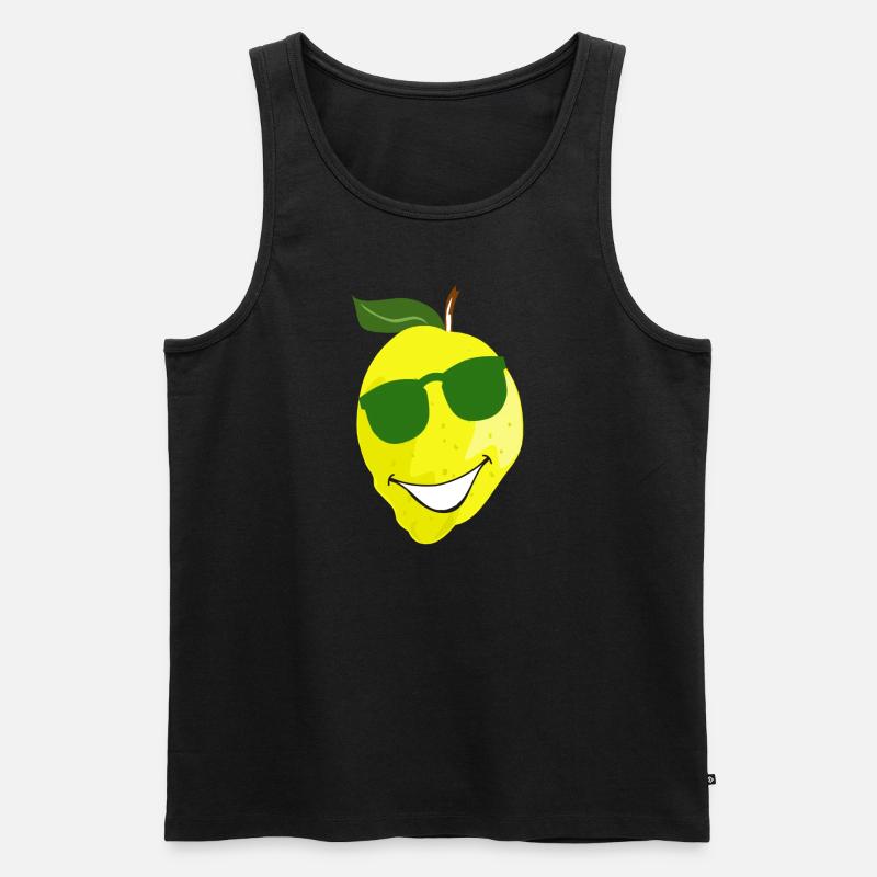 Gute Laune Zitrone - Männer Premium Bio Tank Top - Schwarz