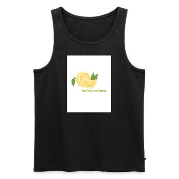 Lemon (Easy Peasy Lemon Squeezy) - Men's Premium Organic Tank Top - black - Front - AI Model Male 178 light (178cm)