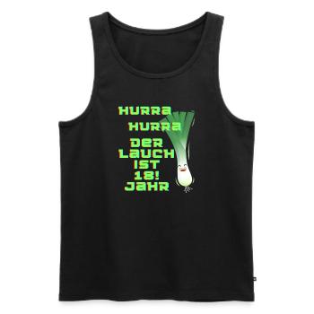 Hurra Hurra der Lauch is 18! Jahr Geburtstag - Männer Premium Bio Tank Top - Schwarz - Vorne - AI Model Male 178 light (178cm)