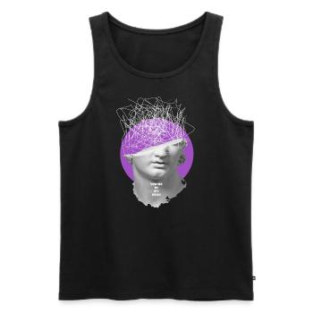 Tenue de musique techno ou EDM Party Raver Festival - Débardeur bio Premium Homme - noir - Devant - Michal (187cm)