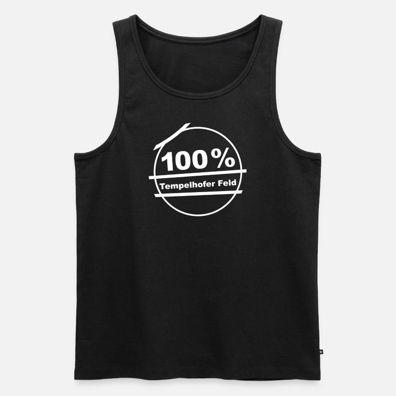 100 % Tempelhofer Feld - Männer Premium Bio Tank Top - Schwarz