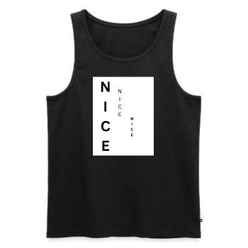 N I C E - Männer Premium Bio Tank Top - Schwarz - Vorne - Michal (187cm)