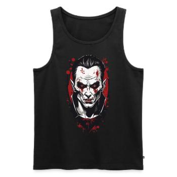 Retro Ghul Vampir Gothic Nacht Halloween Design - Männer Premium Bio Tank Top - Schwarz - Vorne - AI Model Male 178 light (178cm)
