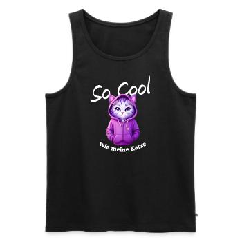 So Cool wie meine Katze - Männer Premium Bio Tank Top - Schwarz - Vorne - Michal (187cm)