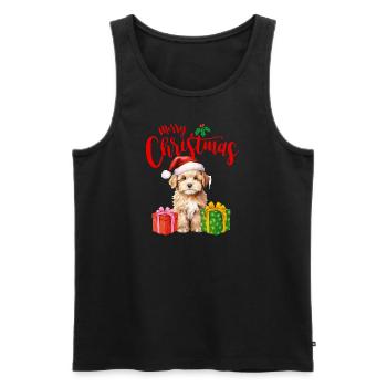 Merry Christmas, Dog - Männer Premium Bio Tank Top - Schwarz - Vorne - Michal (187cm)