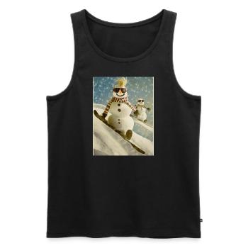 Powder Pals - Männer Premium Bio Tank Top - Schwarz - Vorne - AI Model Male 178 light (178cm)