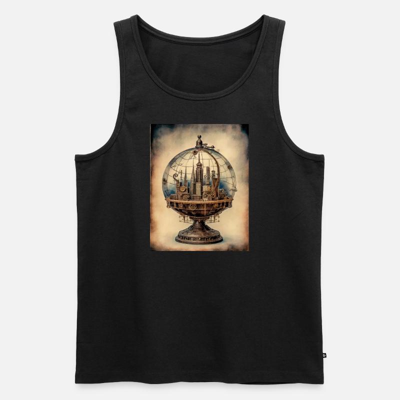 Worlds in Whirrs - Männer Premium Bio Tank Top - Schwarz