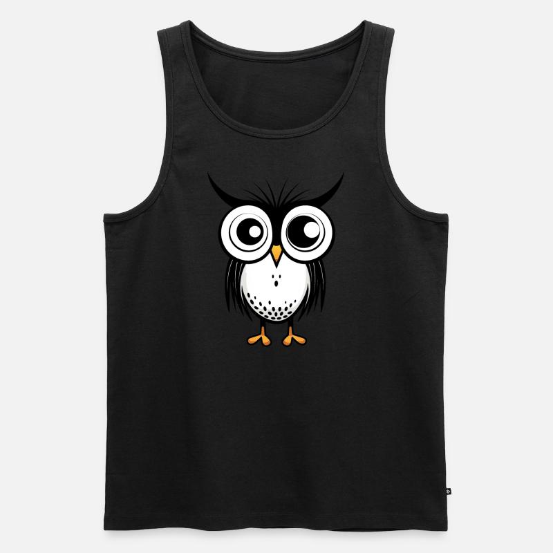 Eule - Männer Premium Bio Tank Top - Schwarz