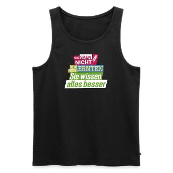 Bauernprotest Streik Demo Statement Sie säen nicht - Männer Premium Bio Tank Top - Schwarz - Vorne - AI Model Male 178 light (178cm)