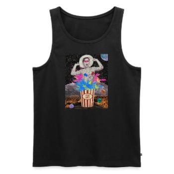 Pop Art Collage - Men's Premium Organic Tank Top - black - Front - AI Model Male 178 light (178cm)