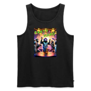 Party hard - Männer Premium Bio Tank Top - Schwarz - Vorne - AI Model Male 178 light (178cm)